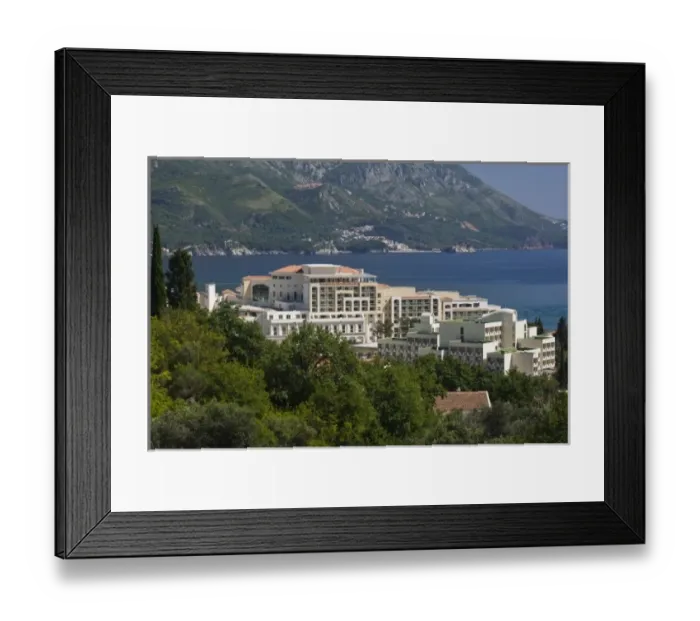 Framed Print : Montenegro, Becici. Becici Resort Hotels  /  Daytime