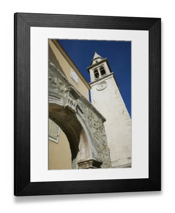 Framed Print : Montenegro, Budva. Budva Old Town  /  Stari Grad, Church Detail