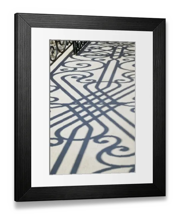 Framed Print : Montenegro, Budva. Budva Old Town  /  Stari Grad, Old Town Balcony Patterns