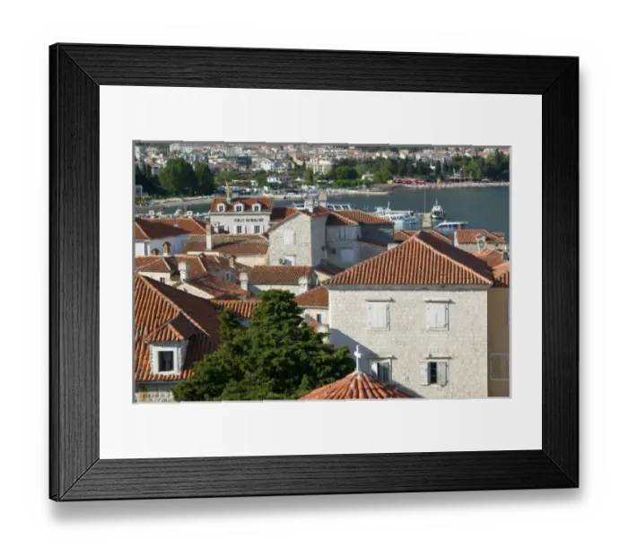 Framed Print : Montenegro, Budva. Budva Old Town  /  Stari Grad, Old Town Buildings