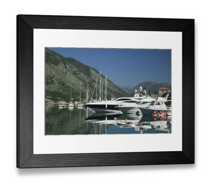 Framed Print : Montenegro, Kotor. Bay of Kotor / Southern Europes Deepest Fjord / Yacht Marina Framed Print : Montenegro, Kotor. Bay of Kotor / Southern Europes Deepest Fjord / Yacht Marina