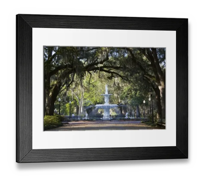 Framed Print : USA, Georgia, Savannah. Fountain in Forsyth Park. Water sprays from mythical sea Framed Print : USA, Georgia, Savannah. Fountain in Forsyth Park. Water sprays from mythical sea