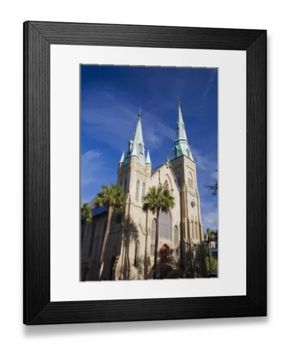 Framed Print : USA, Georgia, Savannah. Wesley Monumental United Methodist church Framed Print : USA, Georgia, Savannah. Wesley Monumental United Methodist church