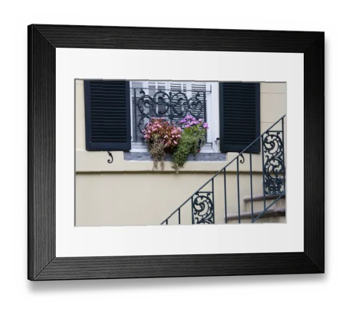 Framed Print : USA, Georgia, Savannah. Flowers on window ledge of home in the historical districe of Savannah Framed Print : USA, Georgia, Savannah. Flowers on window ledge of home in the historical districe of Savannah