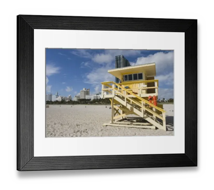 Framed Print : USA, Florida, Miami Beach: South Beach, Miami Beach Lifeguard Tower