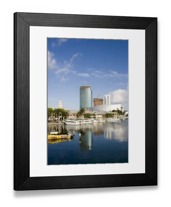 Framed Print : USA, Florida, Miami: Downtown from Bayside Marketplace / Morning Framed Print : USA, Florida, Miami: Downtown from Bayside Marketplace / Morning