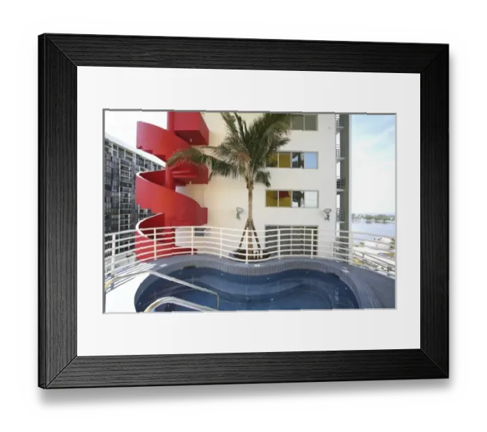 Framed Print : USA, Florida, Miami. The Atlantis Condominium, designed by Arquitectonica in 1982 Framed Print : USA, Florida, Miami. The Atlantis Condominium, designed by Arquitectonica in 1982