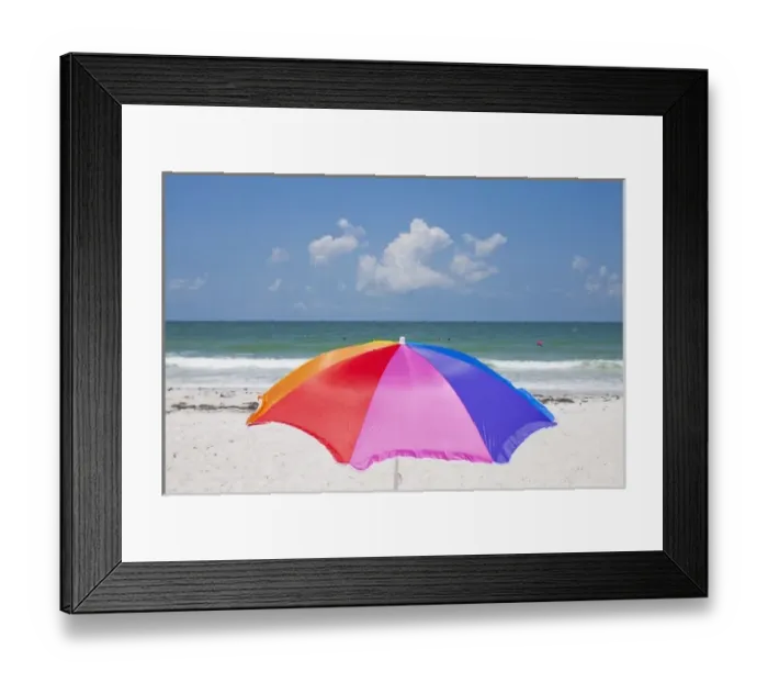 Framed Print : USA, Florida, St. Petersburgful beach umbrella on white sand beach along Gulf of Framed Print : USA, Florida, St. Petersburgful beach umbrella on white sand beach along Gulf of