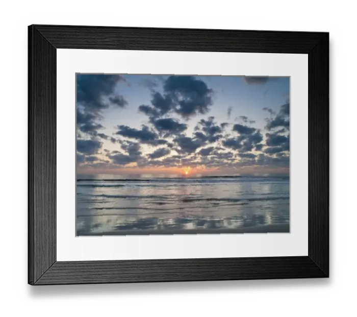 Framed Print : Sunrise, beaches at Anastasia State Park, south of St. Augustine, Florida