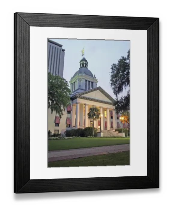 Framed Print : Evening lighting historic State Capitol Building Tallahassee, Florida, USA
