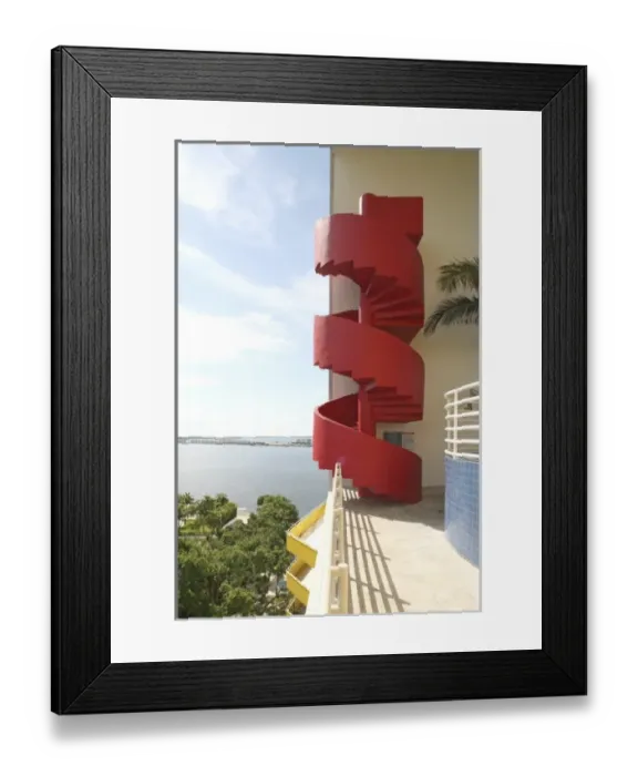 Framed Print : USA, Florida, Miami. The Atlantis Condominium, designed by Arquitectonica in 1982 Framed Print : USA, Florida, Miami. The Atlantis Condominium, designed by Arquitectonica in 1982