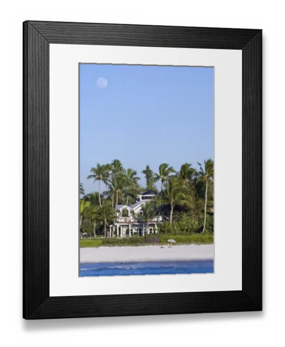 Framed Print : USA, FL, Naples, Full Moon Over Naples Beach
