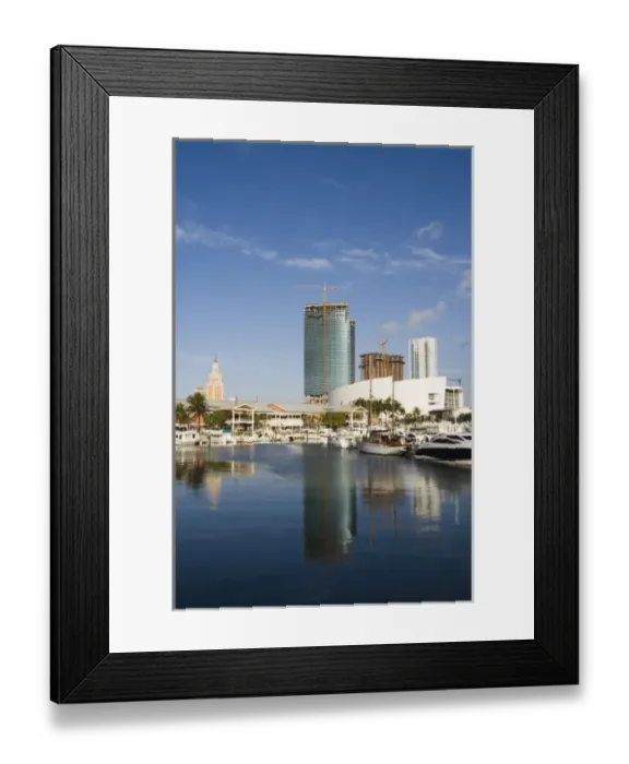 Framed Print : USA, Florida, Miami: Downtown from Bayside Marketplace  /  Morning