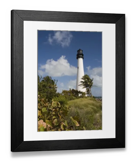 Framed Print : USA, Florida, Miami Area (Key Biscayne): Cape Florida Lighthouse Framed Print : USA, Florida, Miami Area (Key Biscayne): Cape Florida Lighthouse