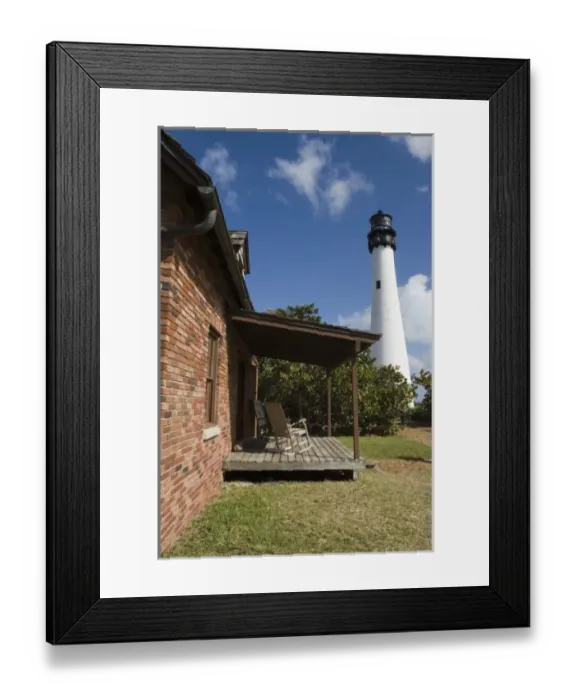 Framed Print : USA, Florida, Miami Area (Key Biscayne): Cape Florida Lighthouse Framed Print : USA, Florida, Miami Area (Key Biscayne): Cape Florida Lighthouse