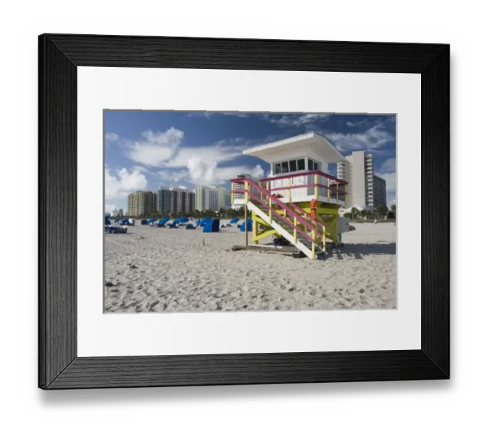 Framed Print : USA, Florida, Miami Beach: South Beach, Miami Beach Lifeguard Tower Framed Print : USA, Florida, Miami Beach: South Beach, Miami Beach Lifeguard Tower