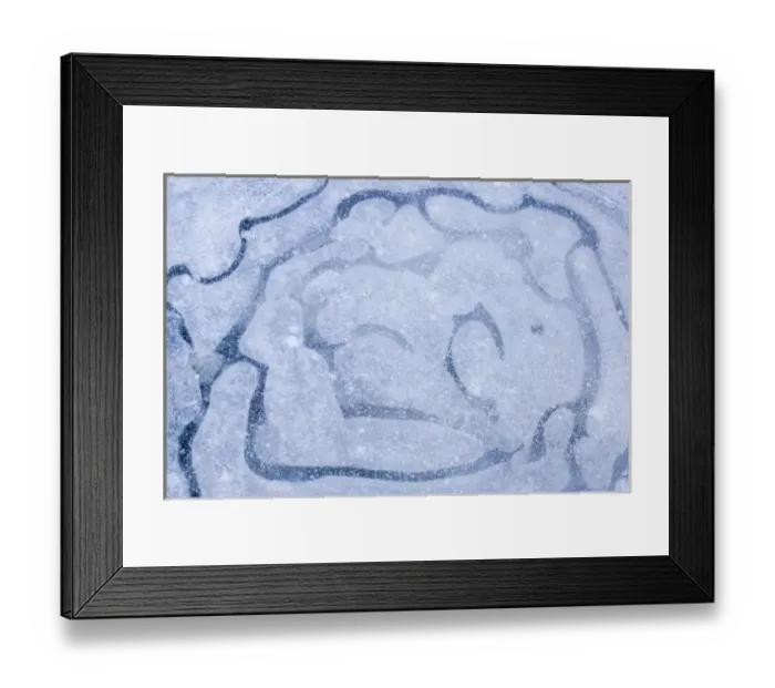 Framed Print : Patterns in a frozen puddle