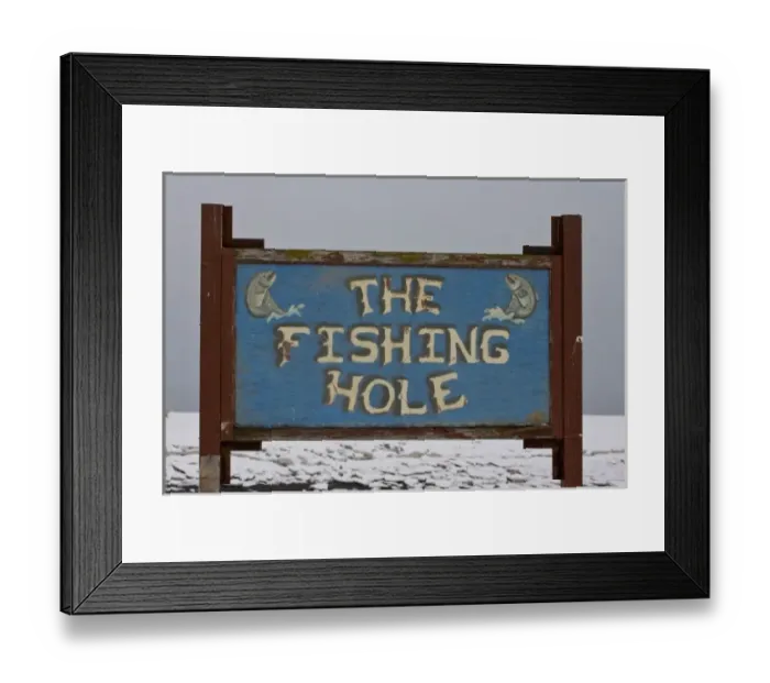Framed Print : Fishing Hole Sign, Homer, Alaska Framed Print : Fishing Hole Sign, Homer, Alaska