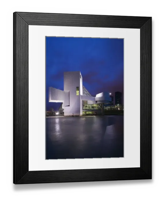 Framed Print : USA, Ohio, Cleveland: Rock & Roll Hall of Fame & Museum / Evening Framed Print : USA, Ohio, Cleveland: Rock & Roll Hall of Fame & Museum / Evening