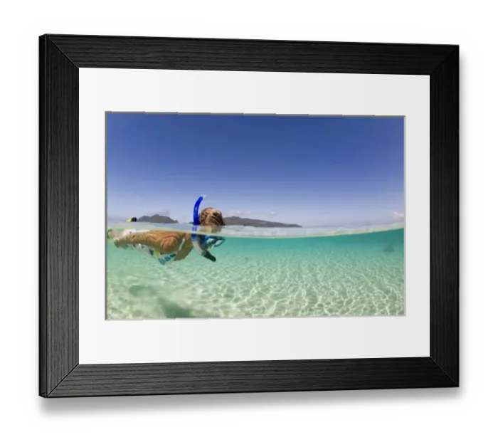 Framed Print : woman (age 23) enjoying snorkeling the clear tropical waters of a remote island. Near Beqa Lagoon Framed Print : woman (age 23) enjoying snorkeling the clear tropical waters of a remote island. Near Beqa Lagoon