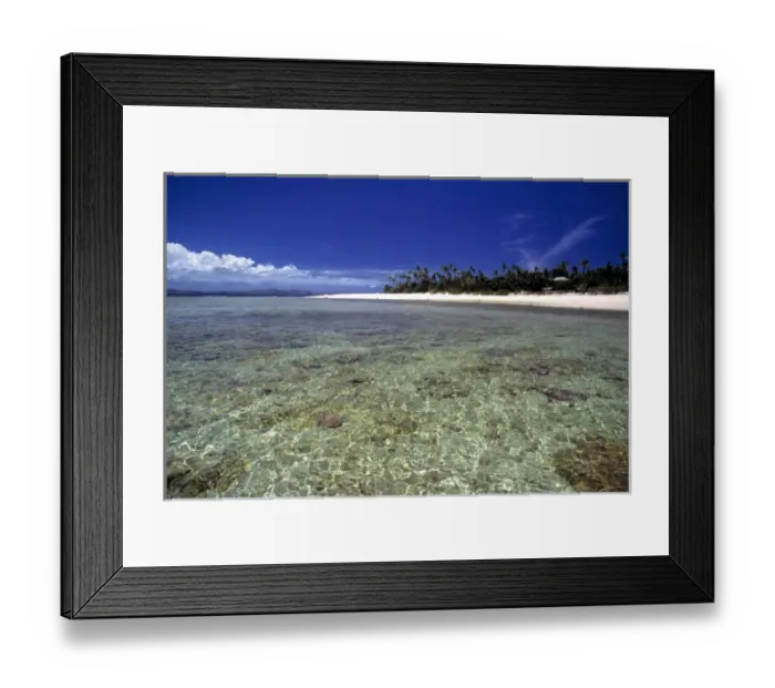 Framed Print : Fiji Islands, Tavarua. The resort at Tavarua, in the Fiji Islands, is surrounded Framed Print : Fiji Islands, Tavarua. The resort at Tavarua, in the Fiji Islands, is surrounded