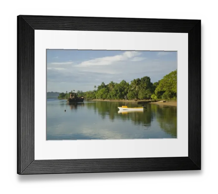 Framed Print : Vanuatu, Espiritu Santo Island, Luganville. Morning in the Port by La Roseraie Village Framed Print : Vanuatu, Espiritu Santo Island, Luganville. Morning in the Port by La Roseraie Village