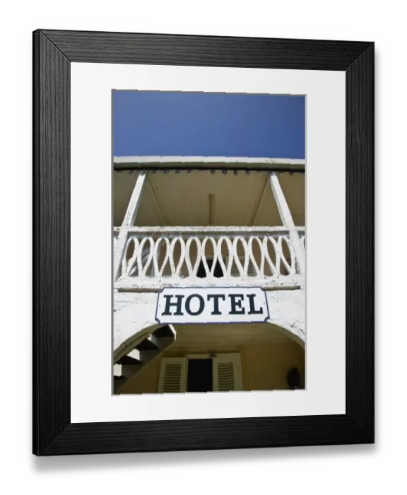 Framed Print : New Caledonia, Central Grande Terre Island, LA FOA. Hotel Banu- Hotel sign Framed Print : New Caledonia, Central Grande Terre Island, LA FOA. Hotel Banu- Hotel sign