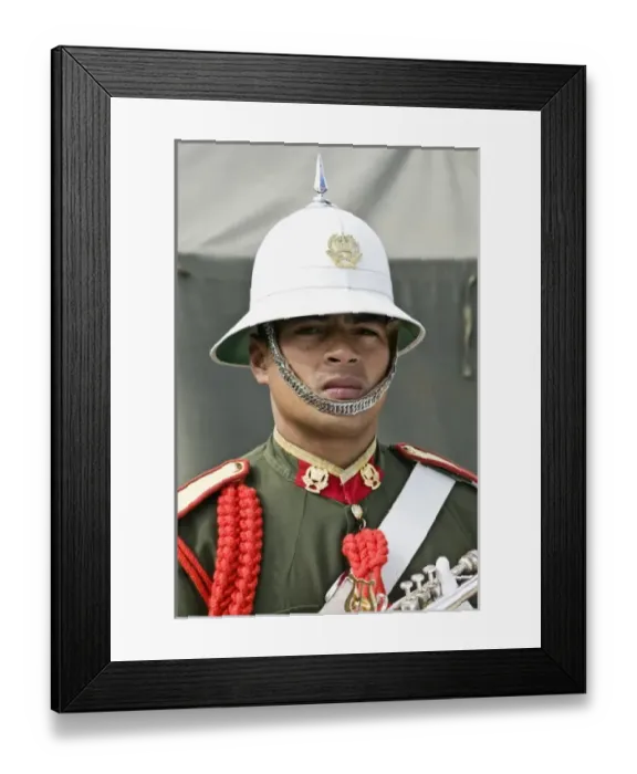 Framed Print : New Caledonia, Grande Terre Island, Noumea. Army Day Festival, Army of Tonga Marching Band member Framed Print : New Caledonia, Grande Terre Island, Noumea. Army Day Festival, Army of Tonga Marching Band member