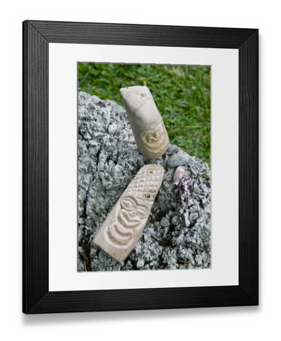 Framed Print : New Caledonia, Northern Grande Terre Island, Puebo. Kanak stone carvings for sale by the roadside Framed Print : New Caledonia, Northern Grande Terre Island, Puebo. Kanak stone carvings for sale by the roadside