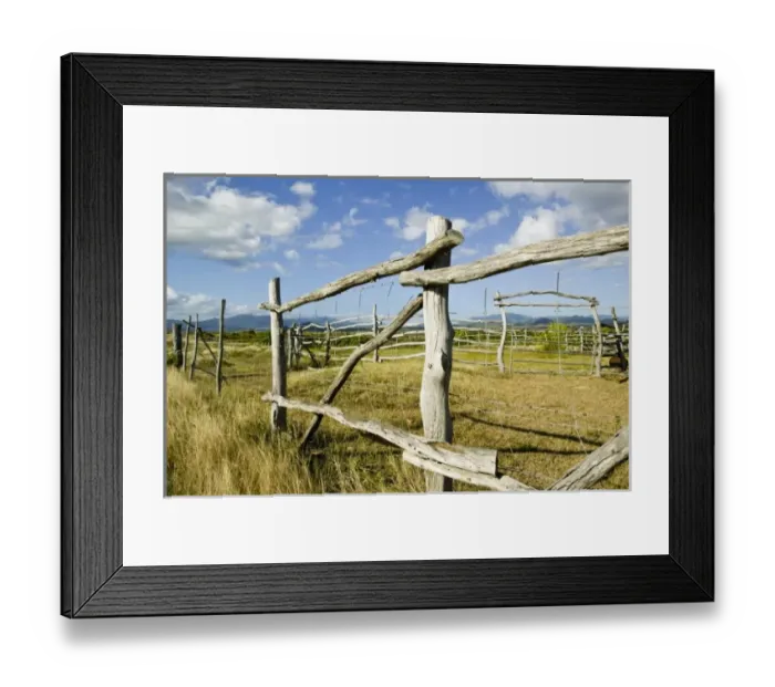 Framed Print : Oceania. New Caledonia, North-West Grande Terre Island, Kone. Field and fence