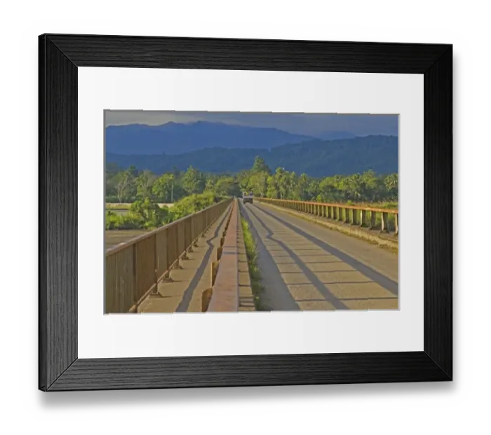 Framed Print : Papua New Guinea, Morobe Province. Markham River Bridge Framed Print : Papua New Guinea, Morobe Province. Markham River Bridge