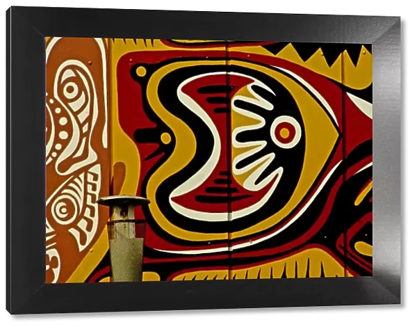 Papua New Guinea, Lae. Native art, Papua New Guinea University of Technology