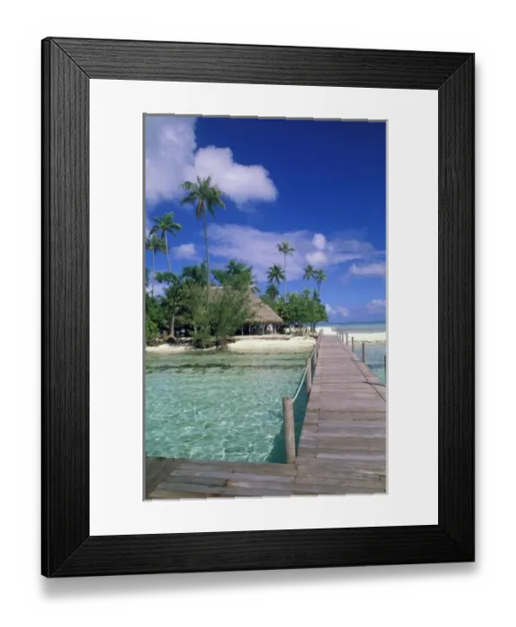 Framed Print : Oceania, French Polynesia, Bora Bora. Dock