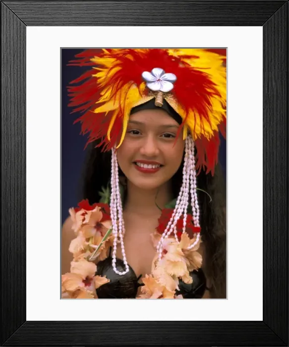 Framed Print : Oceania, French Polynesia, Tahiti. Native Dancer. MR Framed Print : Oceania, French Polynesia, Tahiti. Native Dancer. MR