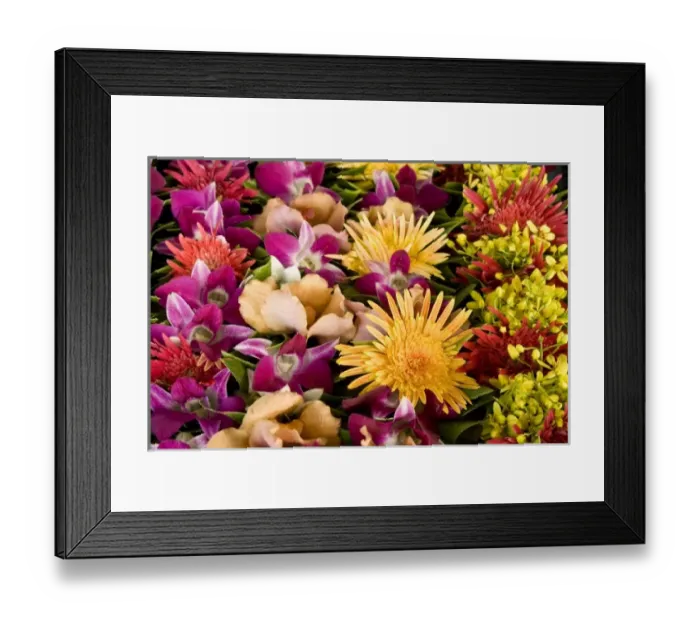 Framed Print : French Polynesia. Display of tropical native flowers Framed Print : French Polynesia. Display of tropical native flowers
