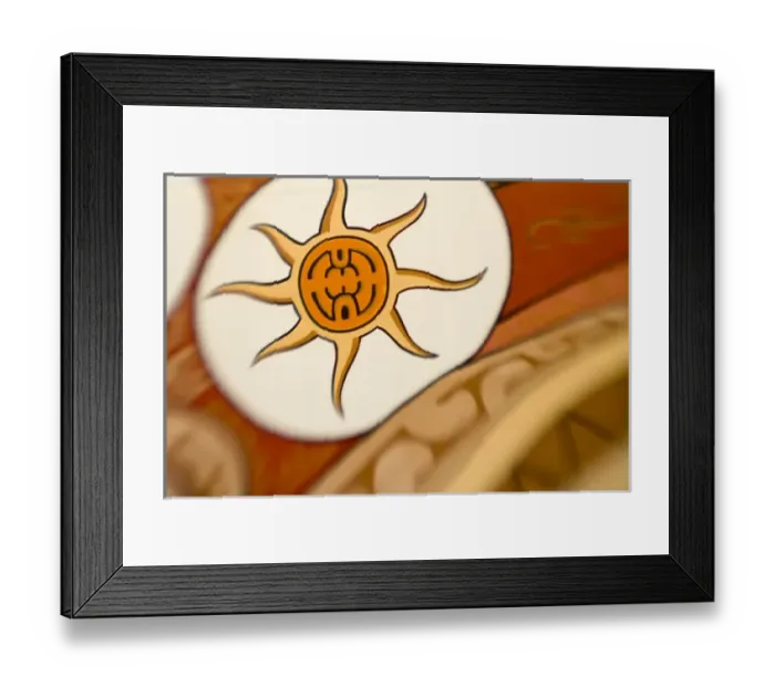Framed Print : French Polynesia. Polynesian design with sun symbol Framed Print : French Polynesia. Polynesian design with sun symbol