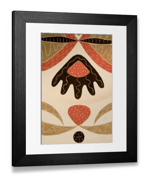 Framed Print : French Polynesia, Society Islands. Polynesian designs on a ceramic plate Framed Print : French Polynesia, Society Islands. Polynesian designs on a ceramic plate