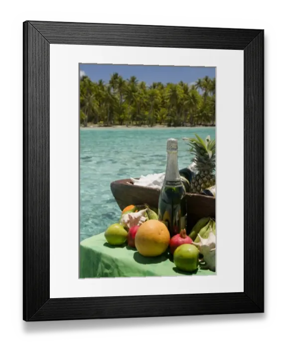 Framed Print : French Polynesia, Society Islands, Taha a. An assortment of fruits and champagne Framed Print : French Polynesia, Society Islands, Taha a. An assortment of fruits and champagne