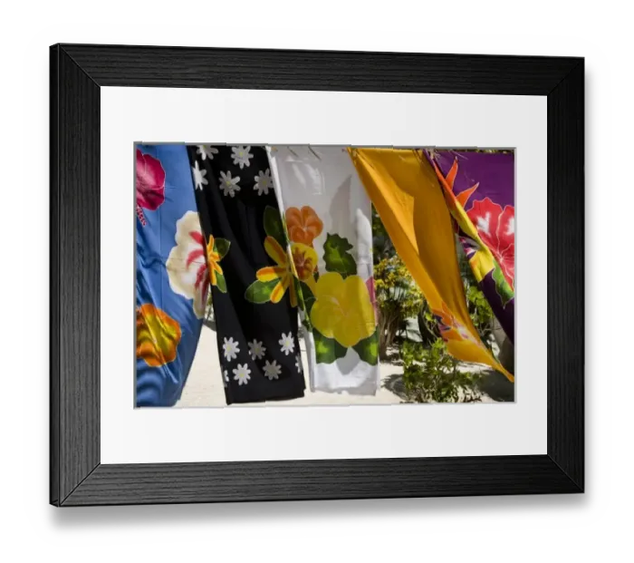 Framed Print : French Polynesia, Society Islands, Taha a. Pareos blowing in the breeze Framed Print : French Polynesia, Society Islands, Taha a. Pareos blowing in the breeze