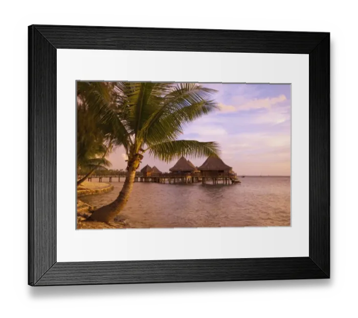 Framed Print : French Polynesia, Rangiroa. Sunset at the the Kia Ora Resort Framed Print : French Polynesia, Rangiroa. Sunset at the the Kia Ora Resort