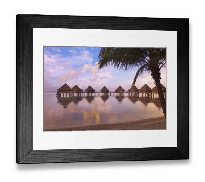 Framed Print : French Polynesia, Rangiroa. Sunset at the the Kia Ora Resort Framed Print : French Polynesia, Rangiroa. Sunset at the the Kia Ora Resort
