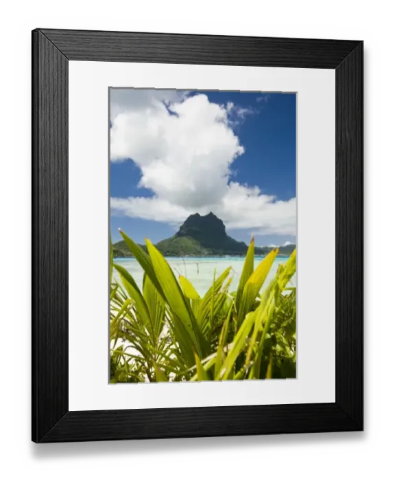 Framed Print : Visit to small picnic island in lagoon at Bora Bora, View of Mt. Otemanu Framed Print : Visit to small picnic island in lagoon at Bora Bora, View of Mt. Otemanu