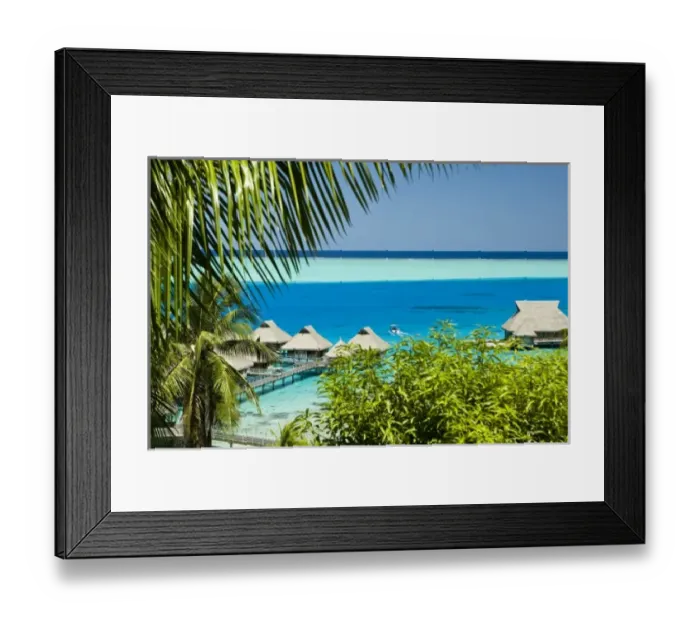 Framed Print : Scenics and grounds of beautiful resort in Bora Bora Framed Print : Scenics and grounds of beautiful resort in Bora Bora