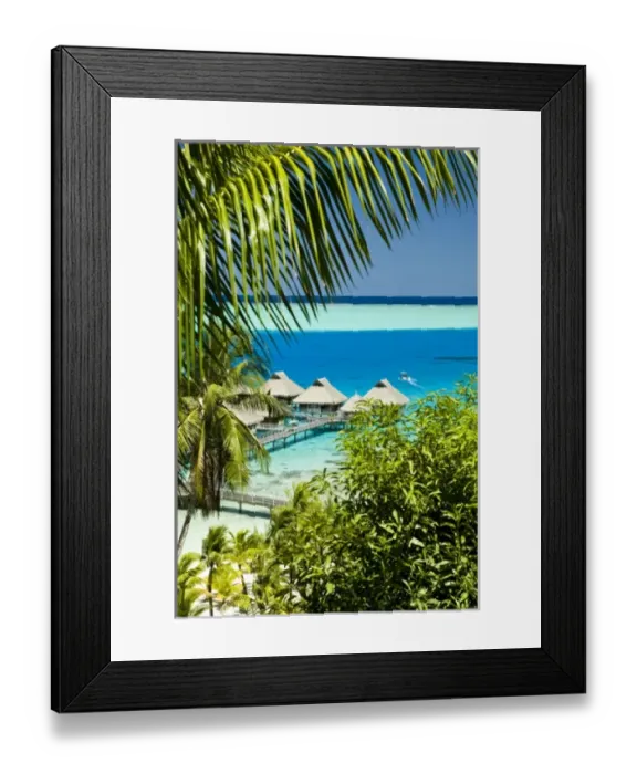 Framed Print : Scenics and grounds of beautiful resort in Bora Bora Framed Print : Scenics and grounds of beautiful resort in Bora Bora