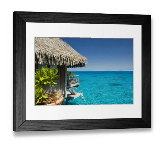 Framed Print : Scenics and grounds of beautiful resort in Bora Bora Framed Print : Scenics and grounds of beautiful resort in Bora Bora