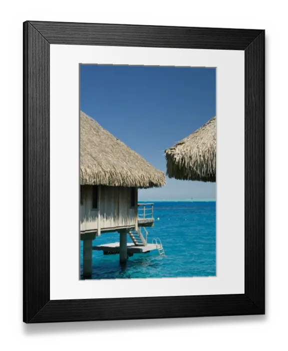 Framed Print : Scenics and grounds of beautiful resort in Bora Bora Framed Print : Scenics and grounds of beautiful resort in Bora Bora