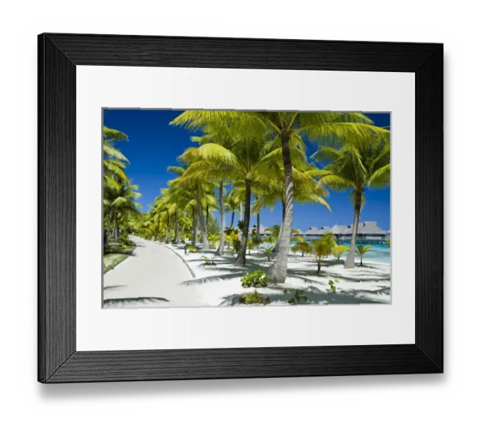Framed Print : Scenics and grounds of beautiful resort in Bora Bora Framed Print : Scenics and grounds of beautiful resort in Bora Bora