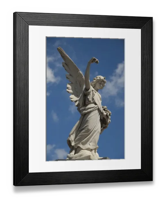Framed Print : Argentina, Capital city of Buenos Aires. Typical memorial grave marker in the famous Framed Print : Argentina, Capital city of Buenos Aires. Typical memorial grave marker in the famous