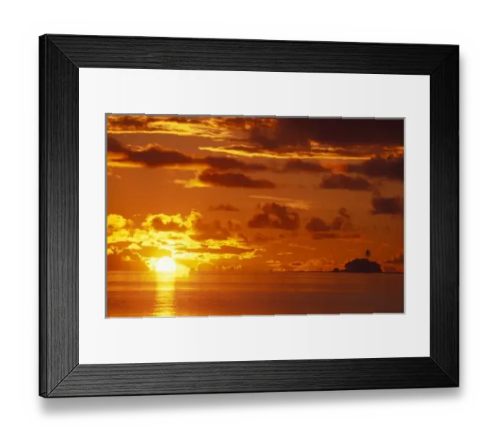 Framed Print : Micronesia, Palau. Setting sun and deserted palm tree island near Palau Pacific Resort Framed Print : Micronesia, Palau. Setting sun and deserted palm tree island near Palau Pacific Resort