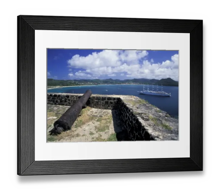 Framed Print : Caribbean, West Indies, St. Lucia, Pigeon Point. Ft. Rodney Framed Print : Caribbean, West Indies, St. Lucia, Pigeon Point. Ft. Rodney